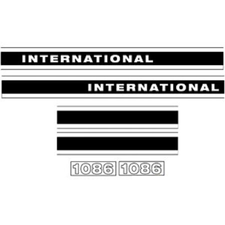 Aftermarket I1086C New Tractor Hood Decal Set made for International 1086 W/ CAB MAE30-1509